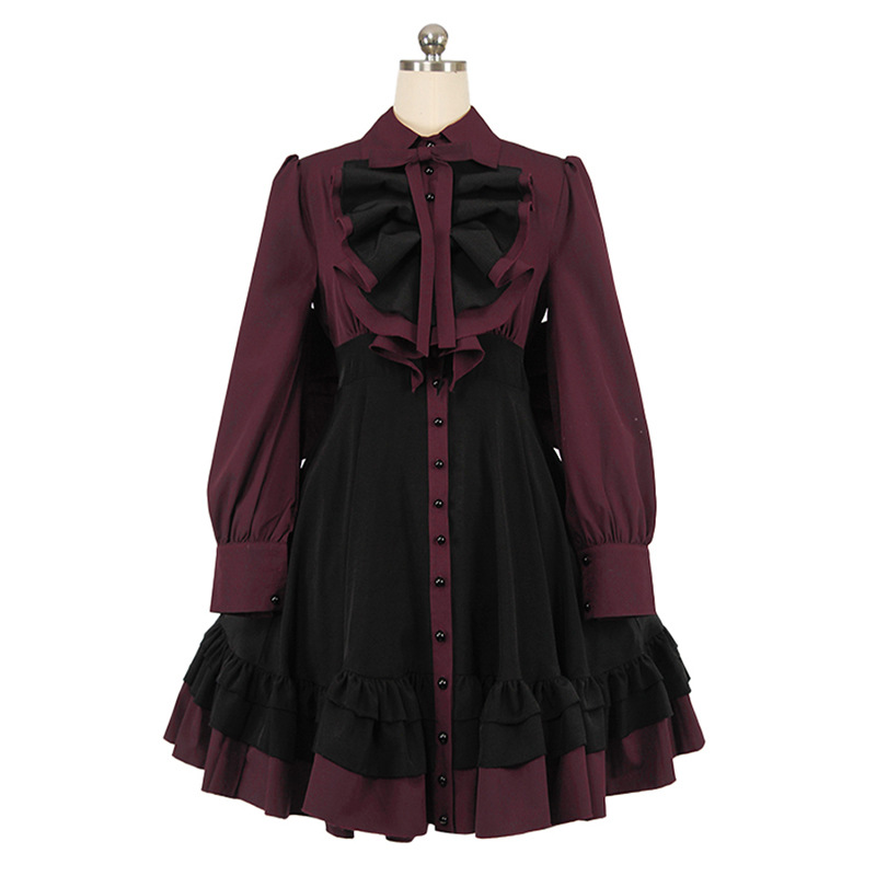 Cross-Border Amazon New Medieval Gothic Bow Dress Renaissance Steampunk Cosplay Costume