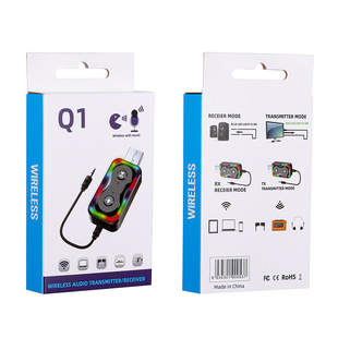 Q1 USB два-в-одном Bluetooth-приемный передатчик автомобильный Bluetooth-аудиоадаптер налобный фонарь AUX