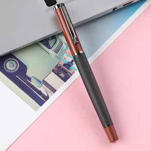 New Lower Rod Brushed Metal Engraved Ball Pen Personalized Corporate Culture Gift High-end Business Sign Pen Black