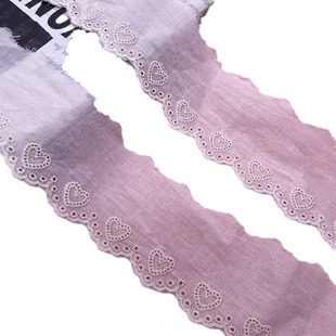 White Heart-shaped Hollow Embroidery Lace Accessories Children's Wear Lolita Dress Collar Decorative Cotton Lace