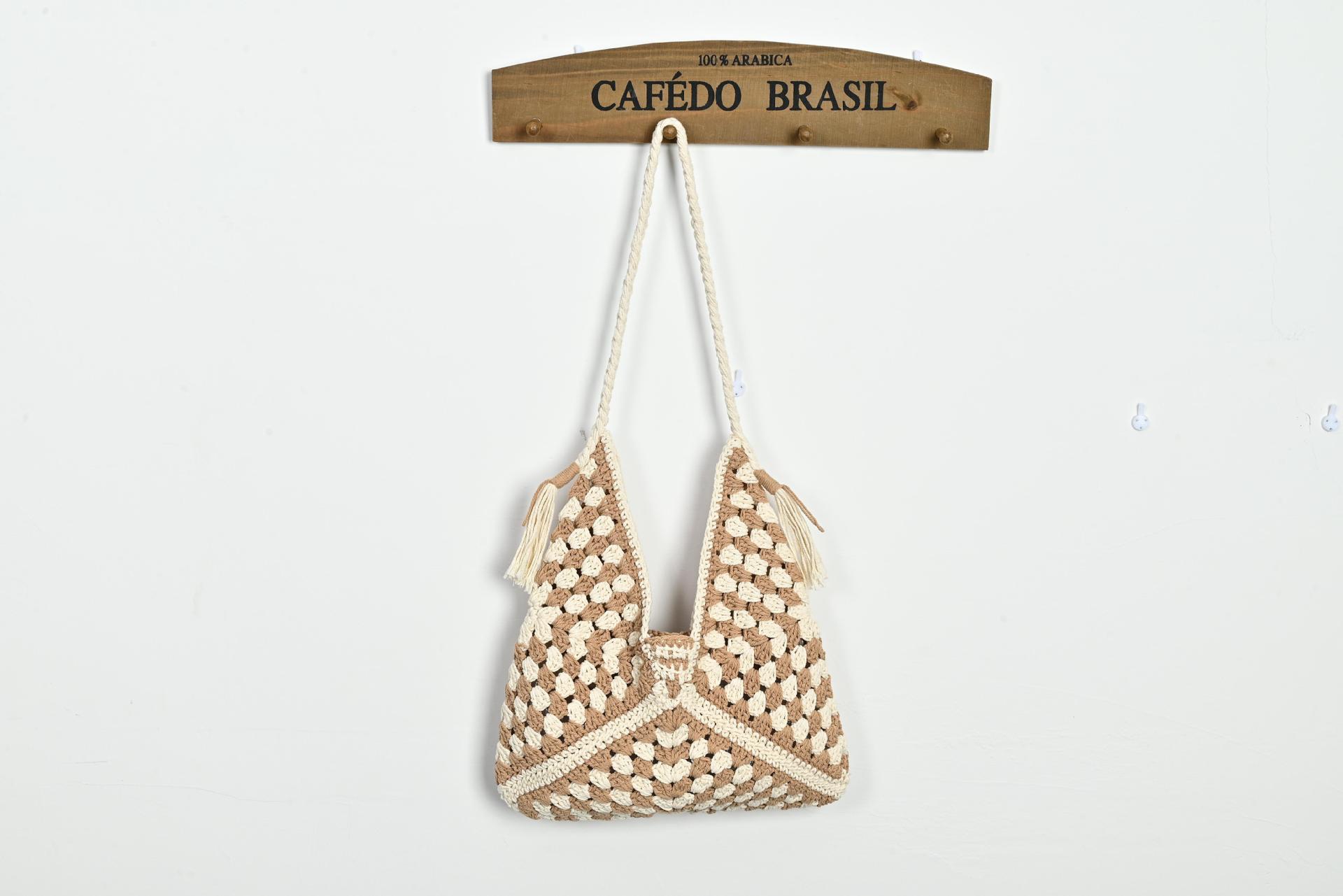 Wholesale and dropshipping cotton thread bags for women, high-end woven bags, mobile phone bags, handbags, straw bags, shoulder bags, underarm bags