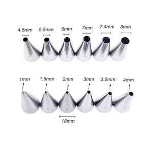 Large and medium small size round mouth cream writing line styling mouth Macaron piping nozzle 304 stainless steel baking tool