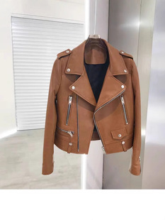 High-end Motorcycle PU Leather Jacket Men's Autumn 2024 New Fashion Brand Flow Loose Lapel Casual Jacket