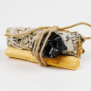 California White Sage Peruvian Holy Wood Crystal Stone Aromatherapy Staff Set Indoor Purification Yoga Meditation Aromatherapy