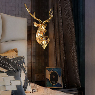 Lucky Deer Head настенный светильник креативная Геометрия гостиная фон Стена спальня лестница крыльцо отель клуб Инженерная лампа украшение