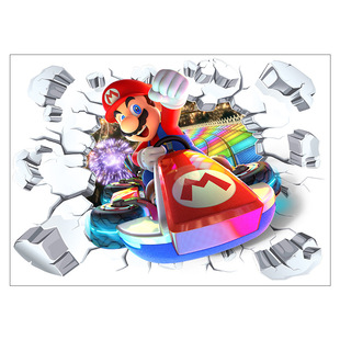 Наклейки с Марио Super Mary Mario Наклейки для детской комнаты, Детские Мультяшные самоклеящиеся водонепроницаемые наклейки на стену