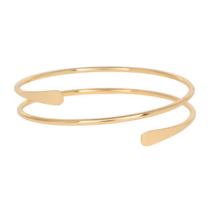 European and American Cross-border Women's Fashion Arm Ring Upper Arm Golden Bridal Opening Bracelet Simple Metal Baroque Bracelet