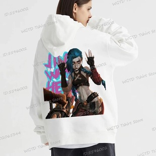 Anime Arcane Jinx Hoodies Men Women Funny Graffiti Cartoon H