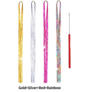 Spot tinsel braided hair rope color rope flash hair color stripe laser wire colorful gold wire flash hair gold wire