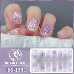 CS Waterproof No Baking Gel Nail Polish Film Full Sticker Japanese and Korean Style Love Nail Sticker Film Paper Nail Sticker