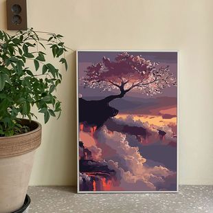 Modern minimalist decorative painting Nordic ins. Style bedroom bedside table decoration painting living room dining room fresh healing floor painting