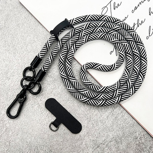 Mobile Phone Long Crossbody Neck Belt Lanyard Men's and Women's Strong Braided Climbing Rope Side and Back Anti-losing Belt Metal Removable