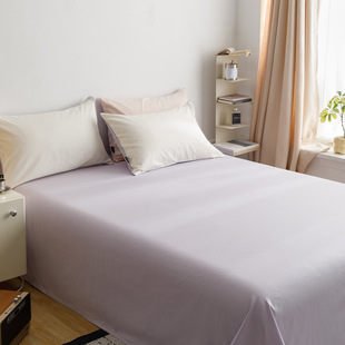 Plain color high-end pure cotton bed sheet single piece autumn and winter 100 pure cotton solid color double bed sheet 1.5m single bedding