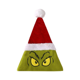 Grinch Hot Sale Cartoon Anime Christmas Hat Adult Children Christmas Holiday Gift Decoration Cartoon Christmas Hat