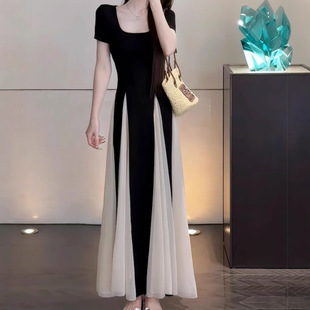 Romantic Magician Atmosphere Grab Return Rate Design Sense Spelling Mesh dress