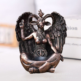 Sitting Goat Satan Resin Craft Ornaments Home Decorations Desktop Ornaments Crystal Ball Base Bracket