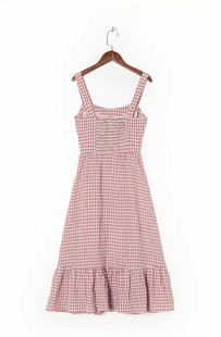 Foreign trade 2021 early autumn new French retro bow printed sling dress mid-length dress for women cross-border wholesale