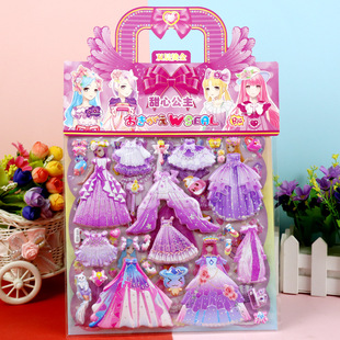 Children's Cartoon Stickers Double-Layer Three-Dimensional Devil Boy Nao Hai Kulomi Dress Altman New Bubble Stickers