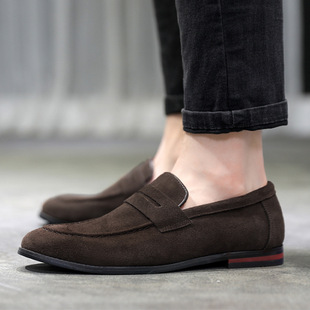 206-2 Solid color loafers Британские раки один педаль повседневные бобовые ботинки через границу
