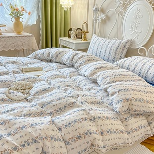 Class A Double-layer Yarn Xinjiang Cotton Four-piece Set Pure Cotton Mother and Infant Grade Soft Waxy Single Quilt Cover Cotton Student Dormitory Three-piece Set