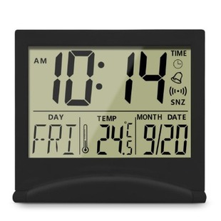 Folding LCD Electronic Clock Multi-function Date Temperature Alarm Clock Simple and Convenient Ultra-thin Travel Clock Flip Clock