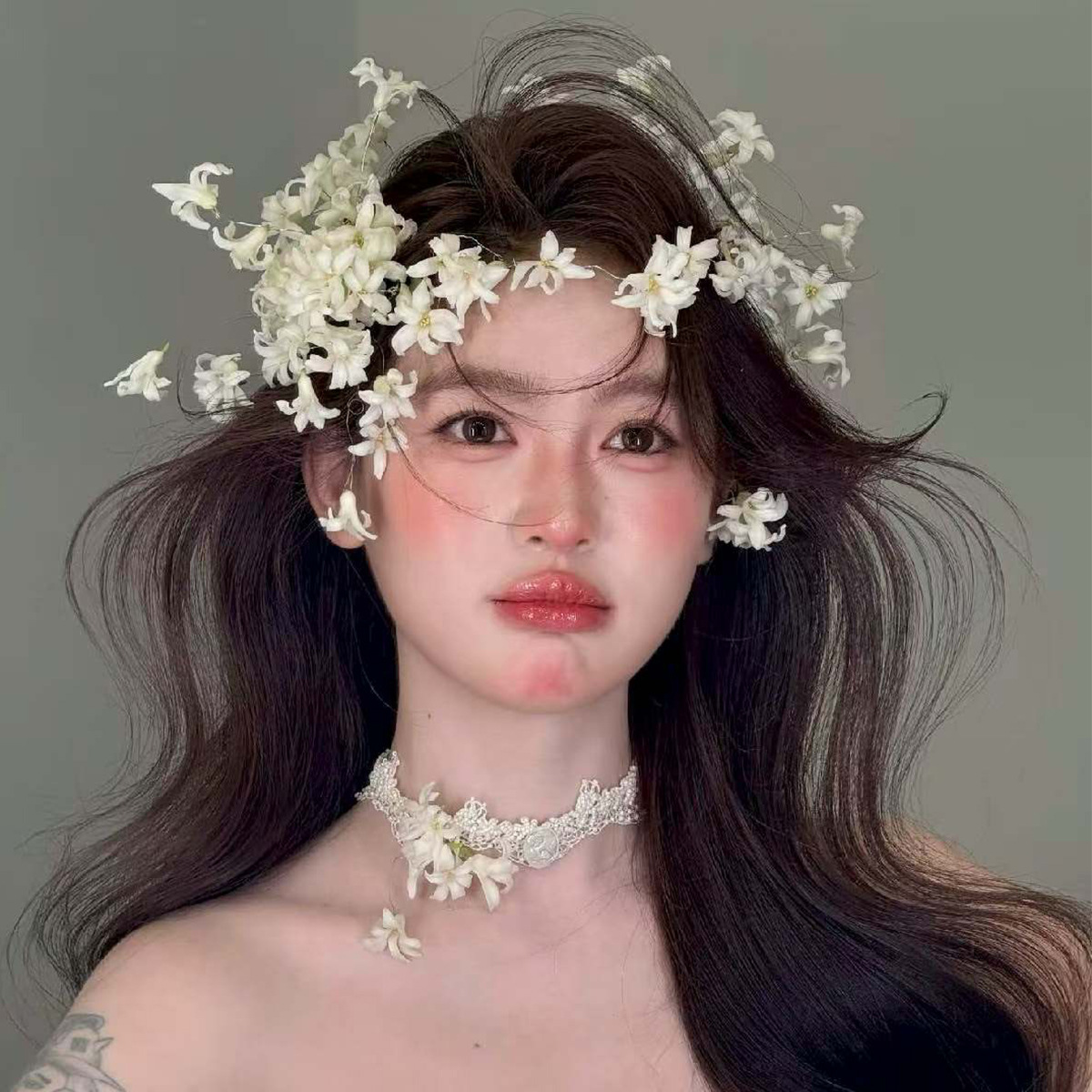 Sweet and Forest-Like White Lily of the Valley Bridal Headpiece, Korean-Style Atmosphere Bridesmaid Hair Flower, Wedding Accessories, Fairy-Like Hairpin
