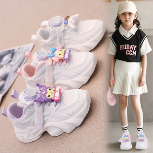 2025 new cartoon sneaker double net breathable Joker white shoes fashion breathable cute sneaker