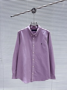 RL Early Autumn New Ruff Men's and Women's Vintage Old Money Style Pony Label Loose Long Sleeve Shirt Casual Oxford Shirt