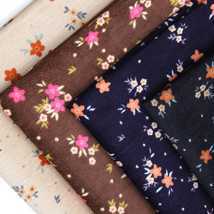 Factory wholesale autumn and winter small floral corduroy printed fabric fashion simple women's dress fabric