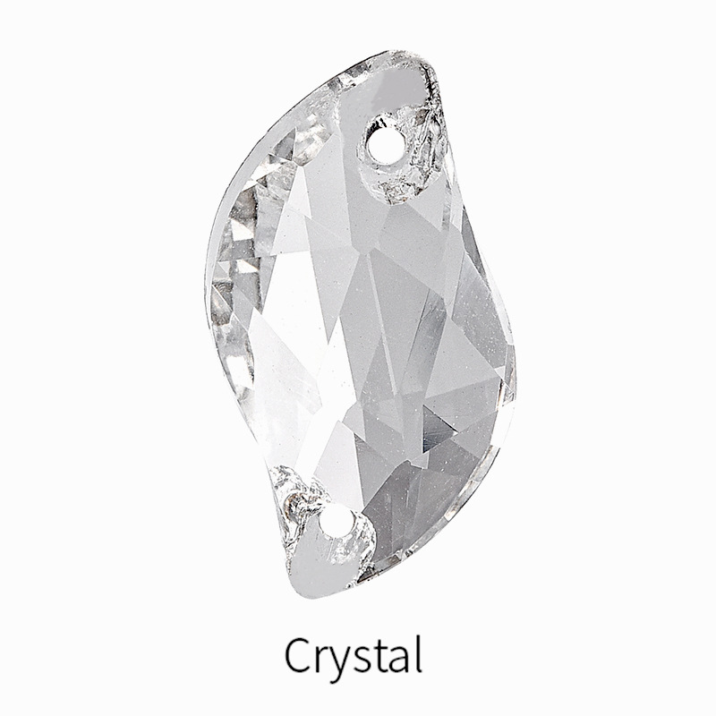 Glass Bevel-Cut Hand-Sewn Rhinestones, Rectangular Irregular Flat-Bottom Flat-Back Hand-Sewn Stones, Double-Hole DIY Clothing Decoration Accessories, Bead Embellishments