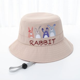 New Children's Hat Casual Fisherman Hat Outdoor Sunshade Cartoon Rabbit Cute Baby Hat Sun Hat for Boys and Girls