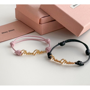 MIU stainless steel bracelet letters drop glue new fashion pig nose head rope bracelet wholesale