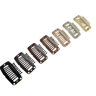3.2cm Korean Style Wig Clip Stainless Steel Real Hair Auxiliary Fixing Clip Nine-Tooth Buckle Anti-Falling Clip Accessories Hair