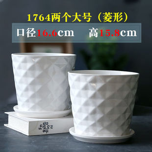Simple White Ceramic Flower Pot Wholesale with Tray for Potted Plants, Creative Hanging Orchid, Green Plants, Succulents, Free Shipping Cross-Border