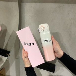New Style Simple Bounce Thermos Cup 304 Stainless Steel 500mll Portable Bounce Couple Gift Insulation Water Cup