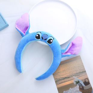 New Cyber Celebrity Cartoon Strawberry Bear Sponge Hair Hoop Women's Soft Cute Face Wash Makeup Headband Funny Hair Pressing Headwear