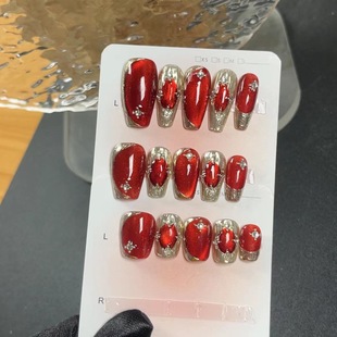 [Buchilati cat eye gem] series Real shot collection handmade wear nail cat eye magic mirror pink autumn and winter