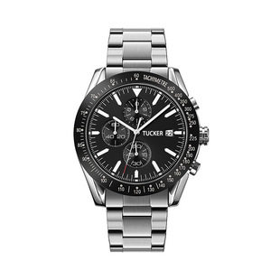2025 Popular Men's Quartz Watch Steel Band Three-Eye Chronograph Stopwatch 30m Waterproof Sports Business Dual-Use Watch