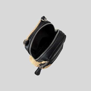 Big Eyes Straw Mobile Phone Bag 2025 New Style PP Straw Crossbody Bag Women's Cute Woven Summer Beach Bag Shoulder Bag