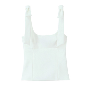 2025 Spring New Women's Clothing European and American Style Fashionable Casual Bow Decorated Stretch Top 2912777