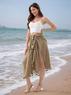 European and American Cross-border Multi-purpose Beach Towel Seaside Holiday Sunscreen Wrap Skirt Tassel Shawl One-piece Apron Skirt