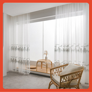 ✅Factory new Chinese landscape embroidery yarn transparent opaque window screen living room balcony study floor screen screen curtain