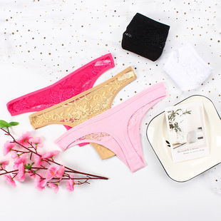 Women's cotton thong women's T-pants Amazon AliExpress wish lace hollow underwear cross-border e-commerce foreign trade