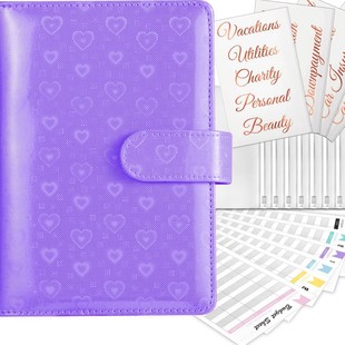 Cross-border in stock explosions macaroon binder laser love hand book PU cash plan budget book
