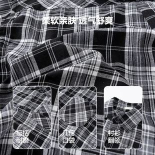 Boys' Spring and Autumn Korean Fan Long Sleeve Plaid Shirt 2025 New Children's Boys' Spring Clothes Loose Shirt Jacket