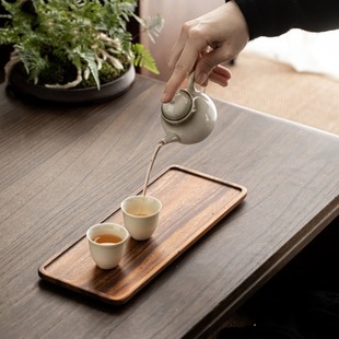 Walnut Tray Solid Wood Fruit Tray Simple Hotel Dispel Tea Tray Single-layer Pot Rectangular Household Dry Soaking Table