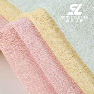 in stock Snowflake Mesh Fabric Spring and Summer Ultra Thin 130g Polyester Double Color Witch Empty Perspective Shawl Small Cardigan Fabric