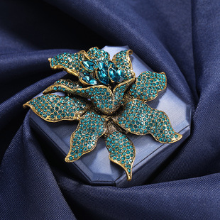 Elegant crystal flower brooch vintage exquisite pearl badge brooch exquisite blazer pin in stock wholesale