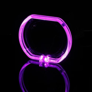 New car LED2.5 inch 3.0 inch decorative cover angel eye two-color light guide integrated cover lens square headlight