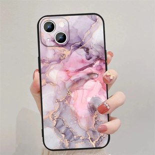 Применимо iPhone15 внешняя торговля новая печатная мраморная оболочка 13 черный чехол для телефона tpu